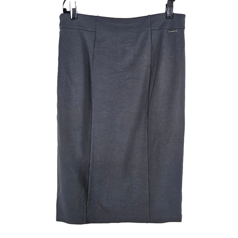 Tahari Womens Pencil Skirt Size Medium Gray Knee Length Stretch Neutral